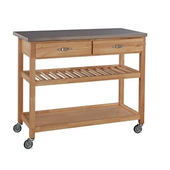 Home Styles Kitchen Cart with Stainless Steel Top